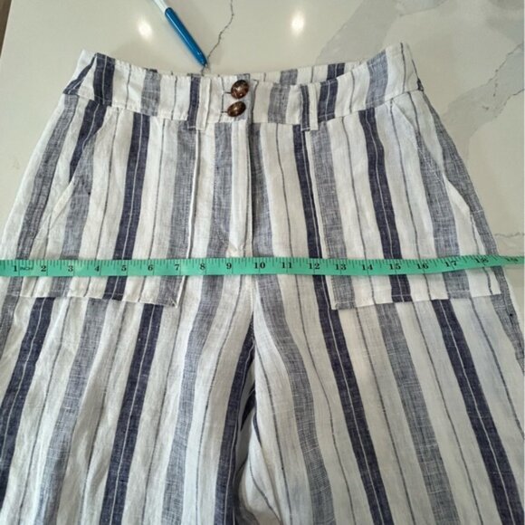 100 Linen Wide Leg Pants - Sailor Stripes - Picture 14 of 15